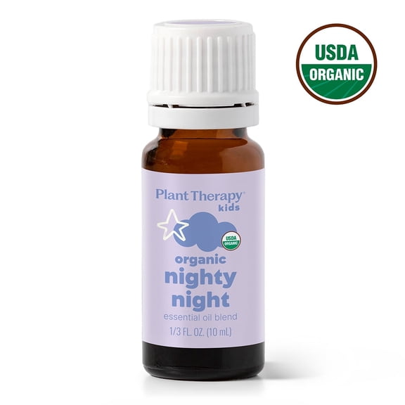Plant Therapy KidSafe Organic Nighty Night Essential Oil Blend for Sleep 10 mL (1/3 oz) 100% Pure, Undiluted, Natural Aromatherapy