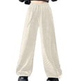 thumbnail image 2 of Velvet Pants Women Rhinestone Elastic High Waist Wide Straight Leg Casual Loose Dressy Sparkly Pants Clubwear Dancewear, 2 of 4