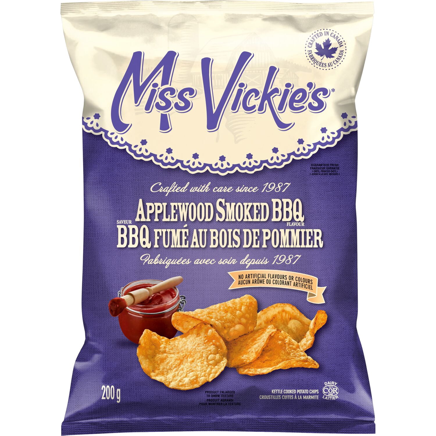 Miss Vickie's Applewood Smoked BBQ flavour Kettle Cooked Potato Chips