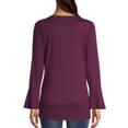 thumbnail image 2 of Hanes Bell Sleeve V-Neck Top (Women's), 2 of 6