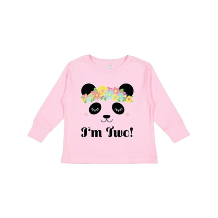 

Inktastic 2nd Birthday Panda Face 2 Year Old Girl Gift Toddler Toddler Girl Long Sleeve T-Shirt