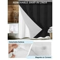 thumbnail image 3 of No Hook Cloth Fabric Shower Curtain with Snap in Liner, Solid Black Waterproof Shower Curtains Set with See Through Top Window, Retro Minimalism Abstract Denim Texture Bath Curtains Shower 60"x72", 3 of 6