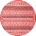 thumbnail image 1 of Ahgly Company Machine Washable Indoor Round Abstract Red Modern Area Rugs, 6' Round, 1 of 4