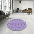 thumbnail image 4 of Ahgly Company Tapis Rond Lavable en Machine Intérieur Transitionnel Violet Moyen, 4 Pieds Rond, 4 of 7