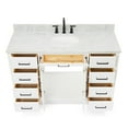 thumbnail image 6 of Ariel Hepburn 55 In. Oval Sink Vanity With Carrara White Countertop In White, 6 of 10