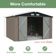 thumbnail image 4 of OC Orange-Casual 10' x 8' FT Outdoor Storage Shed, Metal Garden Tool Shed with Lockable Door, Outside Sheds & Storage Galvanized Steel, Brown, 4 of 7
