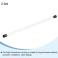 thumbnail image 3 of Clear Rigid Tube Round Plastic Tubing with Black Rubber Cap, 305mm/ 12 Inch Length, 4mmx6mm/0.16"x0.23", 2 Set, 3 of 7