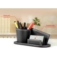 thumbnail image 2 of Multifunctional Desktop Pencil Case, PU Leather Box, Round, Black, 2 of 5