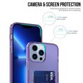 thumbnail image 4 of SaniMore for iPhone 13 Pro Max 6.7" Translucent Glitter Case, Rugged PC Back & Soft TPU Bumpers Case with Card Slot Shockproof Protective Case for iPhone 13 Pro Max Women Men, Purple, 4 of 8