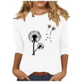 thumbnail image 1 of Plebaso Hauts pour Femmes Manches 3/4 Chemises Imprimées Décontractées Tuniques Col Rond Blouses pour Femmes, 1 of 4