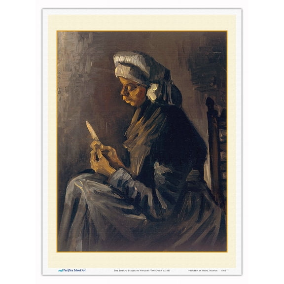 The Potato Peeler - From an Original Color Painting by Vincent Van Gogh c.1885 - Master Art Print (Unframed) 9in x 12in
