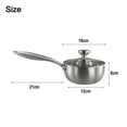 thumbnail image 6 of CHENGSI for 316 Stainless Steel Saucepan with Lid, 5-Layer Milk Pan Soup Pot, Ergonomic Handle, Glass Cover, Dishwasher Safe, Induction Compatible, 18cm, Silver, 6 of 10