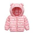 thumbnail image 2 of Hicidod Winter Coats Puffer Padded Jacket for Toddler Boys Girls Kids Lightweight Warm Down Outwear Cute Bear Ears Zipper Jacket with Hoods Fall, 2 of 3
