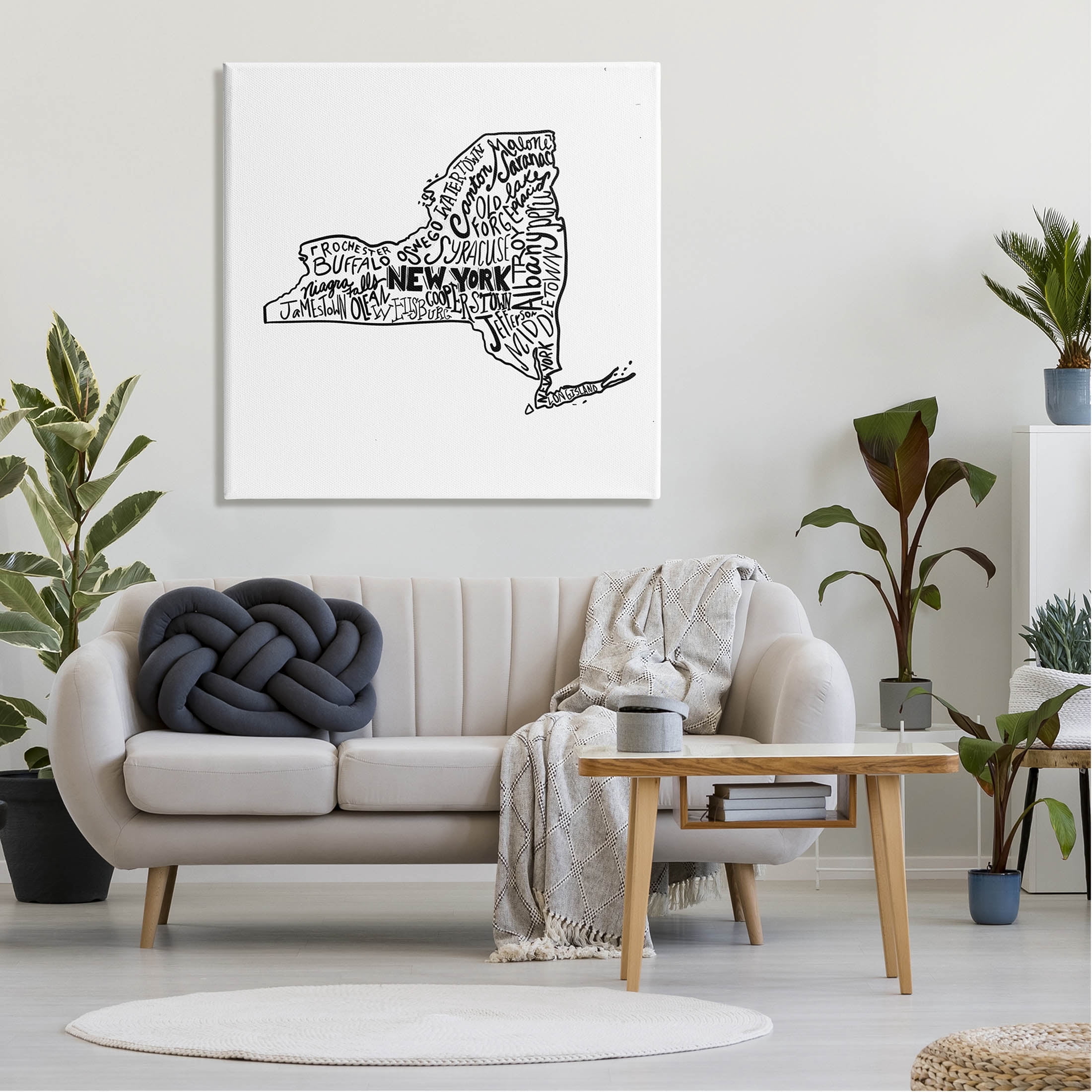 Stupell Industries New York State Cities Graphic Art Gallery Wrapped Canvas Print Wall Art, Design by The Saturday Evening Post