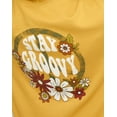 thumbnail image 4 of Hanes Originals Women's Fleece Hoodie, Stay Groovy Bold Hytop Gold L, 4 of 6
