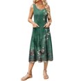 thumbnail image 1 of Vestido de verano Vestido midi sin mangas con cuello redondo y estampado floral Zeagoo, 1 of 7