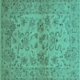 thumbnail image 1 of Ahgly Company Machine Washable Indoor Square Oriental Turquoise Blue Industrial Area Rugs, 6' Square, 1 of 4