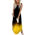 thumbnail image 2 of Maxi Dress Tie Dye Summer Dresses for Women T Shirt Dress Round Neck Short Sleeve Loose Causal Long Sundresses, 2 of 5