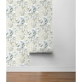 thumbnail image 2 of NextWall Linen & French Blue Magnolia Trail Peel and Stick Wallpaper, 2 of 10