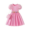 thumbnail image 1 of Tranfacy Robes d'Été pour Ados, Robe d'Été pour Filles, Robes d'Été Décontractées pour Filles 3-10 Ans à Manches Courtes Bouffantes, Col Rond, Taille, Robe à Fleurs, 1 of 7
