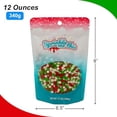 thumbnail image 2 of Confetti Christmas Sprinkles - 12 Oz Resealable Stand Up Candy Bag - Christmas Themed Holiday Sprinkle Mix - White, Green, and Red Quins - Bulk Sprinkles for Baking and Decorating, 2 of 6