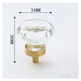 thumbnail image 2 of Poignée de Meuble en Verre Cristal Base Dorée Boutons de Cuisine Transparents Placard Garde-Robe, 2 of 7