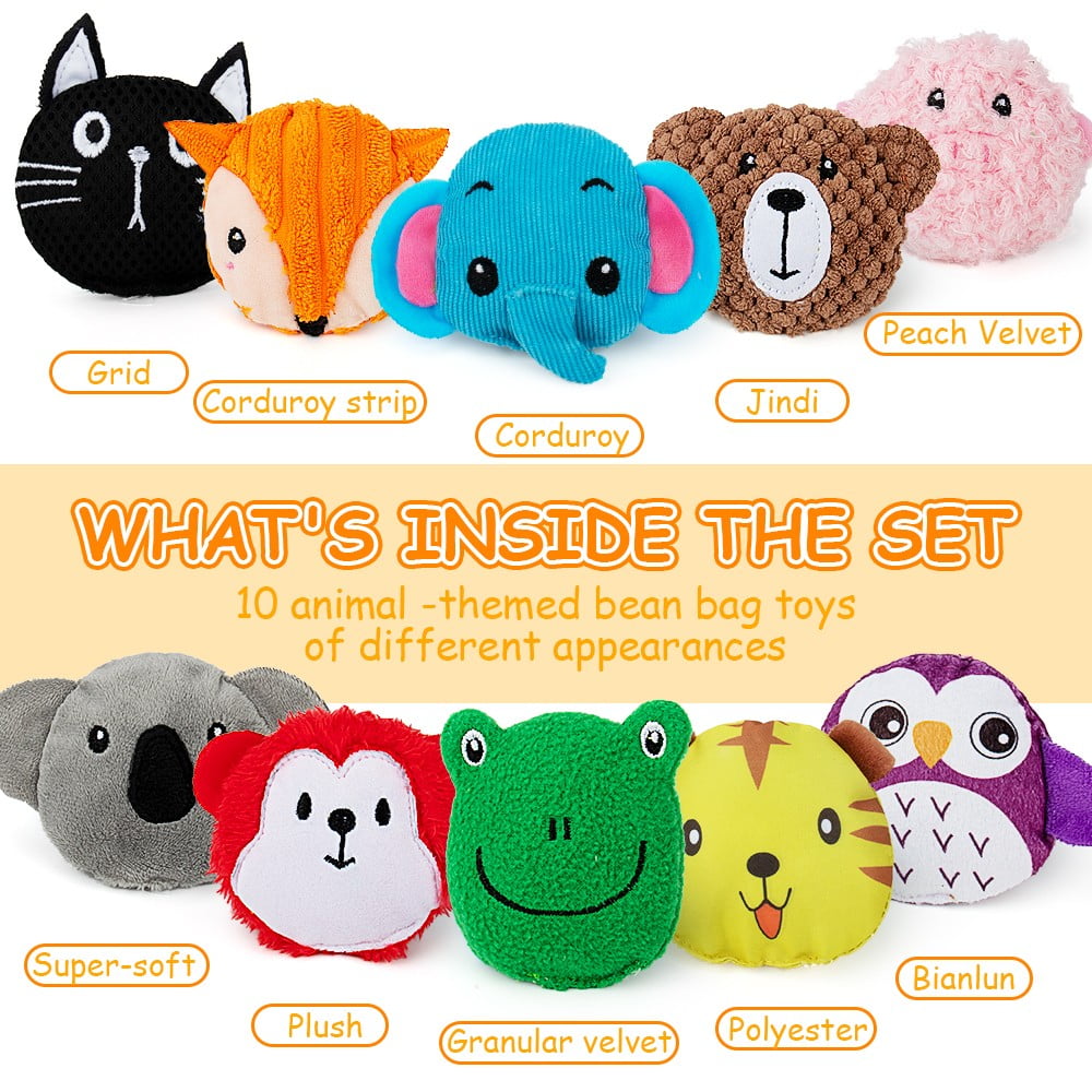 Teytoy Stress Relief Infant Stuffed Animals & Plush Toy, Cotton Multicolor, 10 Count