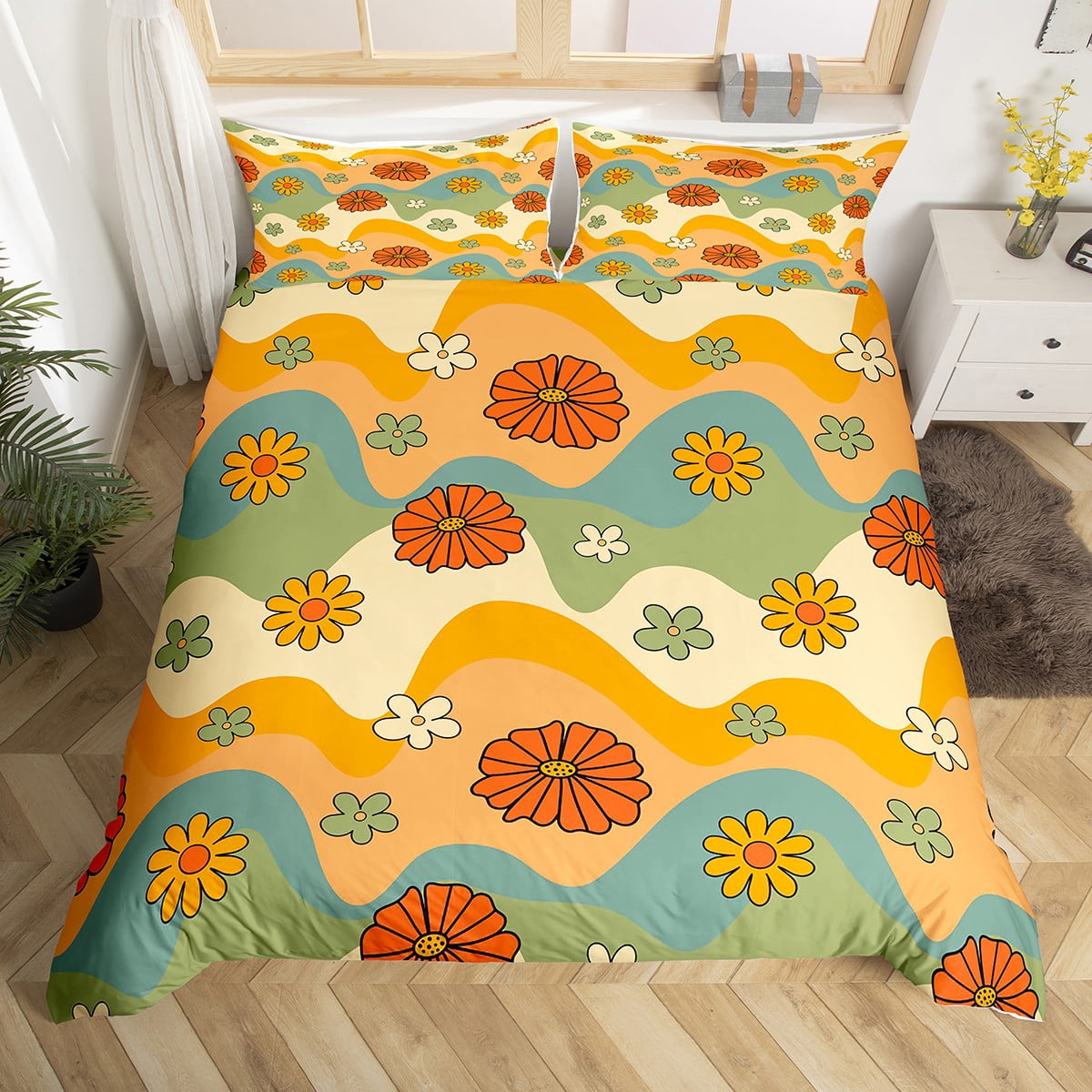 YST Girls Groovy Party Decorations Bed Sets for Kids Teens Boho Hippie