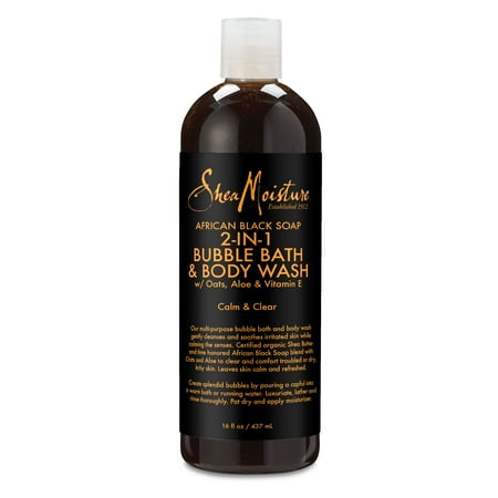 African Black Soap Body Wash - Shea Moisture African Black Soap 2-in-1 Bubble Bath & Body Wash, 16 oz