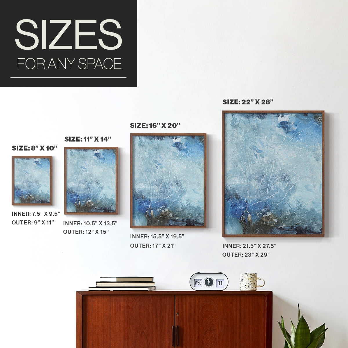 Coastal Seas III Framed Print in Brown Solid Wood Framed Print No Nail Hanging