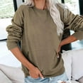 thumbnail image 3 of Jsaierl Women's Sweatshirts Funny Solid Color Sweatshirts Crewneck Casual Sweater Tops Trendy Long Sleeve Shirts Womens Sweatshirts Under $10, 3 of 5