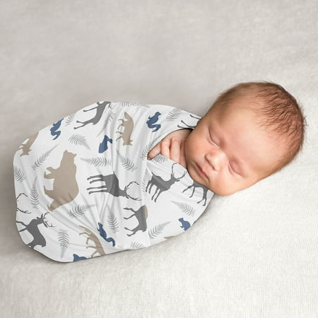 UPC: 0846480088769 | Woodland Animals Baby Swaddle Receiving Blanket by Sweet JoJo Designs