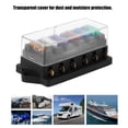 thumbnail image 1 of Akozon 6 Way Circuit Blade Fuse Box Holder For Car Boat Auto, DC 12V 24V, ABS + Copper Material, Simple Installation, Suitable For Various Vehicles, 1 of 8