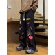 thumbnail image 3 of Pantalones rectos holgados con estampado de grafiti americano para hombre, pantalones de chándal de pierna ancha estilo Y2K para hombre, nuevos pantalones de moda de hip hop, 3 of 5
