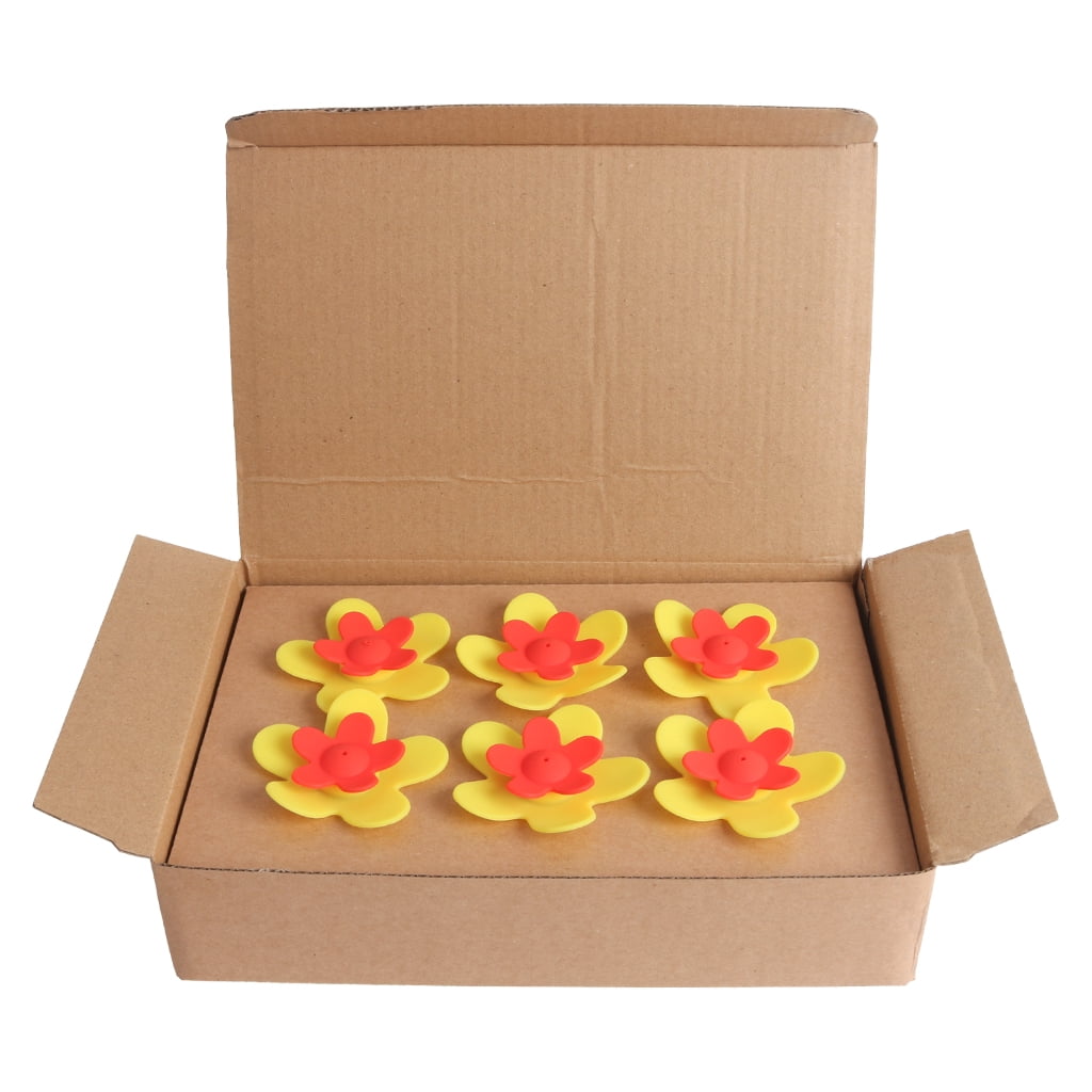 6-Piece Colorful Flower - Shaped Hummingbird Feeder Ring, Wearable Bird Attractor for Outdoor/Indoor
