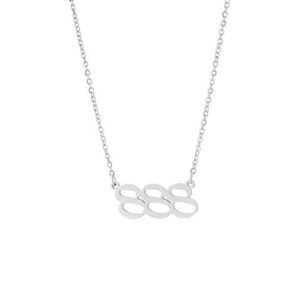 Collar para mujer, joyería para mujer, 1 pieza de collar con colgante de número de ángel, chapado en oro/plata, de acero inoxidable, ideal para mujeres, collar colgante.