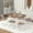 White, variant on Harper & Bright Designs Modern Marble Dining Table Set for 6 with Metal Frame, Rectangular Marble Sticker Table and 6 Chairs for Dining Room Kitchen, Golden+White