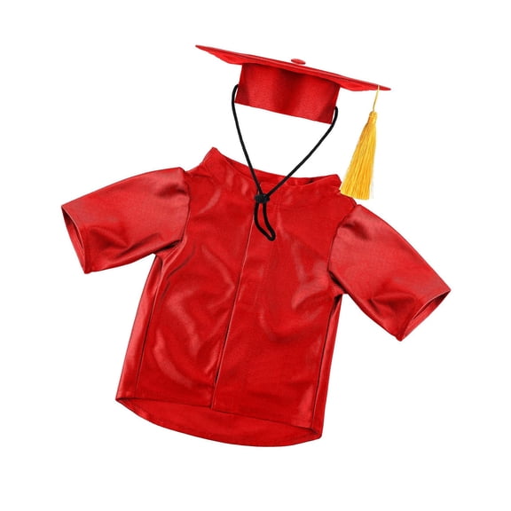 Pet Halloween Graduation Costume Accessory Red Breathable Fabric For Dogs And Cats