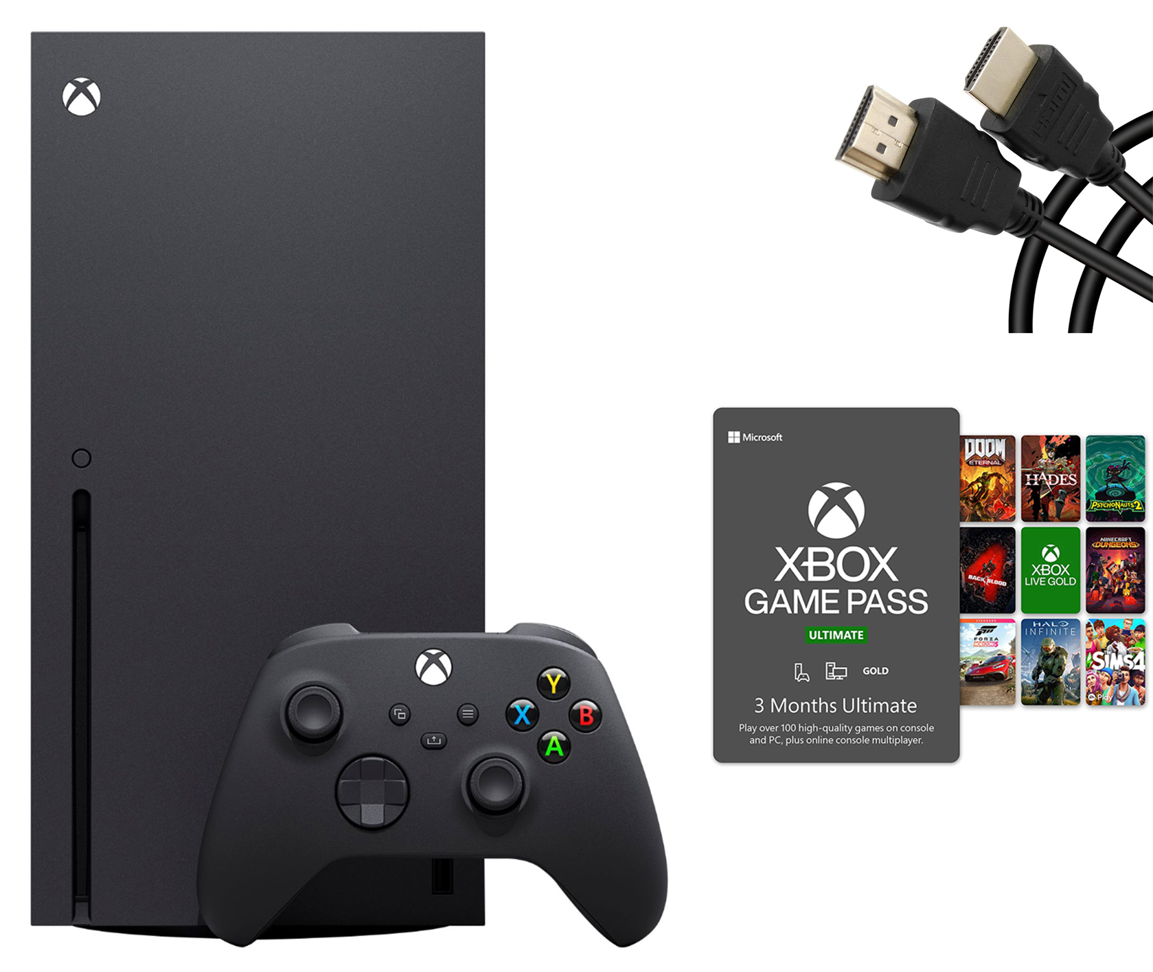 Microsoft Xbox Series X Bundle, One Xbox Wireless Controllers, Xbox 3 Month Game Pass Ultimate with Tigology Accessories