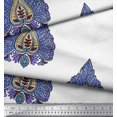 thumbnail image 2 of Soimoi Rayon Fabric Leaves & Floral Block Decor Fabric Printed Yard 56 Inch Wide, 2 of 3
