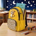 thumbnail image 3 of Xoenoiee Yellow Leopard Pattern 17 Inch Kids Backpack Lightweight Teen Backpack Schoolbag for Girls, Large Capacity Bookbag Daypack with Adjustable Padded Straps for Middle High School College, 3 of 7