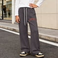 thumbnail image 2 of XEGLSBU Kids Pants Size 6 Girls Boy's Letter Graphic Wide Leg Sweatpants Baggy Pants Athletic Track Sweat Pants Joggers Dark Gray Size 15-16 Years, 2 of 9