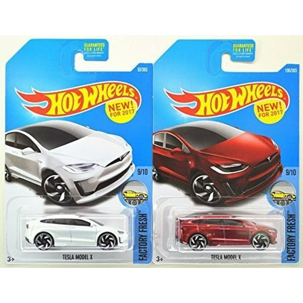 2017 Hot Wheels Factory Fresh 910 Tesla Model X White And Red Set Of 2 Walmart Com Walmart Com