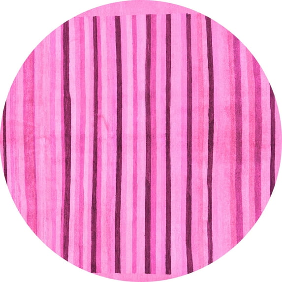 Ahgly Company Indoor Round Solid Pink Modern Area Rugs, 4' Round