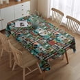 thumbnail image 2 of Multicolor Bigfoot and Text Pattern Rectangle Tablecloth 60"x84",Waterproof Polyester Rectangle Table Cloth, Wipeable Spillproof Polyester Tablecloth for Dining, Camping, Indoor and Outdoor, 2 of 5