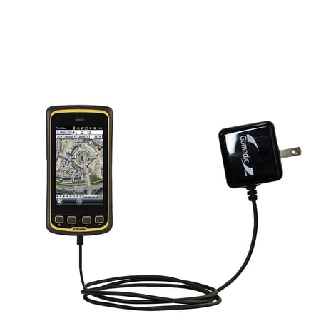 Gomadic Intelligent Compact AC Home Wall Charger suitable for the Trimble Juno 5B 5D - High output power with a convenient, foldable plug design - Use