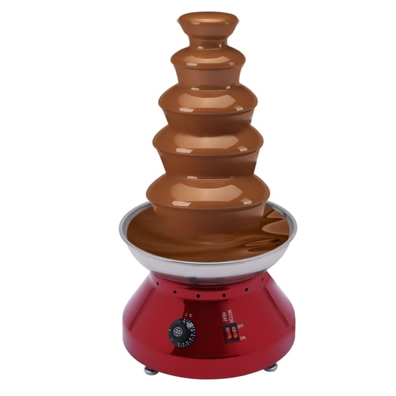 230W 33*33*61.3cm Chocolate Fountain Commercial Hot Chocolate Fondue Tower Fountain for Western Restaurants Buffet Dinner Wedding Celebrations