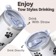 thumbnail image 4 of 20OZ Dog Design Daily Use Tumbler with Handle Straw and Lid Paw Print Coffee Mug for Women Friends Unique Holiday Birthday Gifts Durable and Long Lasting, 4 of 6