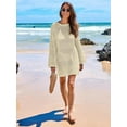 thumbnail image 7 of Women Swimsuit Crochet Swim Cover Up Summer Bathing Suit Swimwear Mesh Knit Beach Dress Vacation Outfits ﻿, 7 of 7