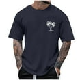 thumbnail image 2 of Lutiedan Mens Hawaiian T Shirts Crewneck Palm Tree Printed Short Sleeves Shirt Loose Fit Summer Beach Vacation Casual Clothes Outdoor Workout Tops, 2 of 4